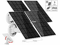 revolt 4er-Set Universal-Solarpanel für Akku-IP-Kameras, 3W, IP65