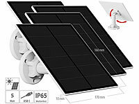 revolt 4er Universal Solarpanel für Akku IP Kameras mit USB Typ C Port, 5W