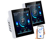 revolt 2er-Set WLAN-Thermostate für Fußbodenheizungen, Touchdisplay; Programmierbare Heizkörperthermostate mit Bluetooth Programmierbare Heizkörperthermostate mit Bluetooth 