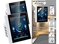 revolt 2er-Set WLAN-Thermostate für Fußbodenheizungen, Touchdisplay; Zigbee-kompatible Heizkörperthermostate mit App-Steuerung 