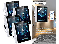 revolt 4er-Set WLAN-Thermostate für Fußbodenheizungen, Touchdisplay; Programmierbare Heizkörperthermostate mit Bluetooth 