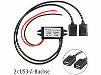 revolt DC/DC-Spannungswandler für 12/24 zu 5 V, 3 A, IP67, 2x USB-A-Buchse