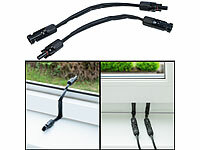 revolt 2er-Set flache Solarkabel-Fensterdurchführungen, MC4-kompatibel, 35 cm