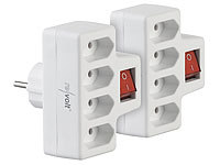 revolt 2-fach Steckdosenadapter: Steckdosen-Adapter auf  2-fach-Euro-Steckdose, 2er-Set, weiß (Eurostecker Adapter 2-fach,  Doppelsteckdose Adapter