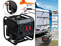 revolt Benzin-Inverter-Generator, 3.800 W, 2x 230 V, 1x 12 V, 2x USB, 12 l