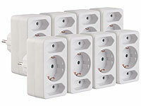 revolt 8er-Set Dreifach-Steckdosen mit integrierter Kindersicherung, 230 Volt; USB-Steckdosen USB-Steckdosen 