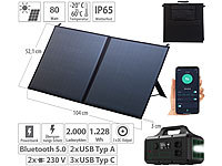 revolt Solar-Generator mit Solarpanel, 1.228 Wh, 2x 230 V, 1.000 W, App; Solarpanels, Solarpanels faltbar