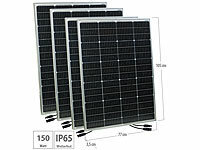revolt 4er-Set mobile monokristalline Solarpanele, 36 Volt, 150W, MC4-Stecker; 2in1-Solar-Generatoren & Powerbanks, mit externer Solarzelle 