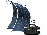 revolt Powerstation & Solar-Generator mit 1.228 Wh & 100-Watt-Solarmodul, App; Solarpanels, Solarpanels faltbar 