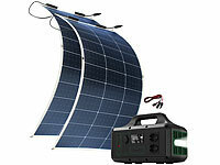 revolt Powerstation & Solar-Generator mit 1.228 Wh & 100-Watt-Solarmodul, App; Solarpanels, Solarpanels faltbar