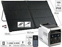 revolt Powerstation & Solar-Generator mit 100-W-Solarmodul, 1.280 Wh, 1.200 W; Solarpanels, Solarpanels faltbar Solarpanels, Solarpanels faltbar 
