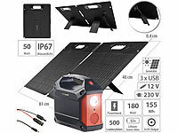 revolt Powerstation & Solar-Generator mit 50-W-Solarpanel, 155 Wh, 100 Watt; Solarpanels, Solarpanels faltbar Solarpanels, Solarpanels faltbar 