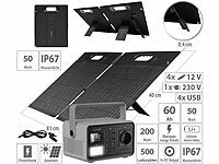 revolt Powerstation & Solar-Generator mit 50-W-Solarpanel, 222 Wh, 200 Watt; Solarpanels, Solarpanels faltbar Solarpanels, Solarpanels faltbar Solarpanels, Solarpanels faltbar Solarpanels, Solarpanels faltbar 