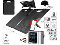 revolt Powerstation & Solar-Generator mit 50-W-Solarpanel, 333 Wh, 300 Watt; Solarpanels, Solarpanels faltbar Solarpanels, Solarpanels faltbar 