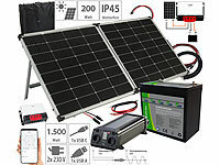 revolt Solar-Set: Wechselrichter 230 V, Akku, Laderegeler & 240-W-Solarpanel; 2in1-Solar-Generatoren & Powerbanks, mit externer Solarzelle 2in1-Solar-Generatoren & Powerbanks, mit externer Solarzelle 2in1-Solar-Generatoren & Powerbanks, mit externer Solarzelle 