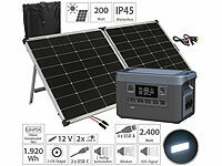 revolt Powerstation & Solar-Generator mit 240-W-Solarpanel, 1.920 Wh, 2.400 W; Solarpanels faltbar, Solaranlagen-Set: Mikro-Inverter mit MPPT-Regler und Solarpanel Solarpanels faltbar, Solaranlagen-Set: Mikro-Inverter mit MPPT-Regler und Solarpanel 