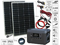 revolt Powerstation & Solar-Generator, 2x 150-W-Solarpanel, 1.920 Wh, 2.400 W; Solarpanels, Solarpanels faltbar Solarpanels, Solarpanels faltbar 