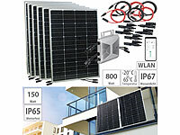 revolt Solar-Set: 800-Watt-Mikroinverter, 6x 150-W-Solarmodul, Einspeisekabel