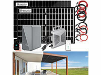 revolt Solar-Set: WLAN-Mikroinverter mit 2,24-kWh-Akku & 2x 425-W-Solarmodul; Solaranlagen-Set: Mikro-Inverter mit MPPT-Regler und Solarpanel Solaranlagen-Set: Mikro-Inverter mit MPPT-Regler und Solarpanel 