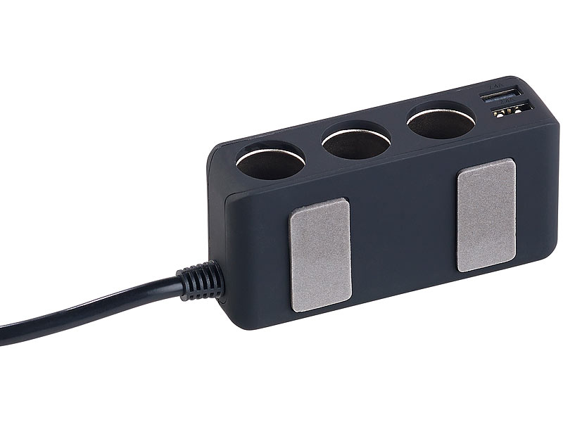 Revolt Kfz Verteiler Mit 3x 12 24 Volt 4x USB Buchse LCD Display 120 W