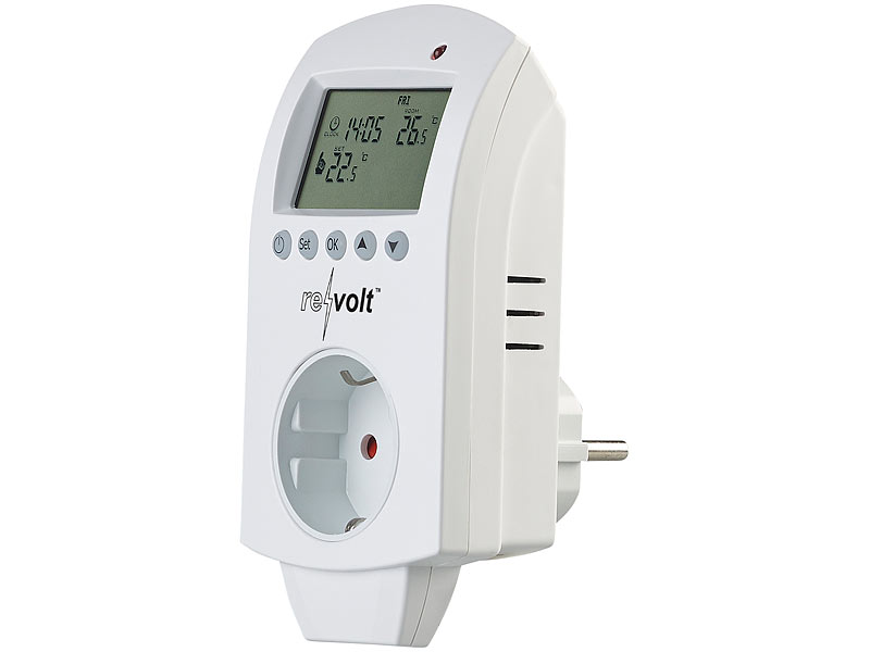 revolt 2er-Set digitale Steckdosen-Thermostate für Klimageräte, 3.680 Watt