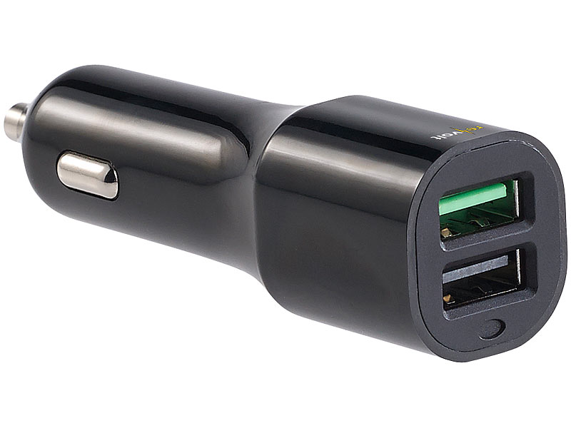 revolt Kfz-USB-Ladegerät, 2 Ports, Quick Charge 3.0, 12/24 V, bis