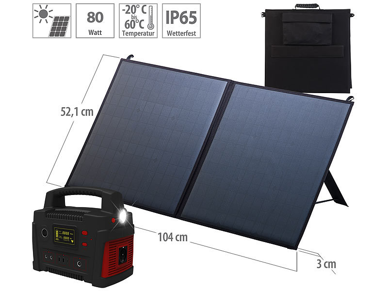 ; Solarpanels, Solarpanels faltbarSolaranlagen-Set: Mikro-Inverter mit MPPT-Regler und Solarpanel 