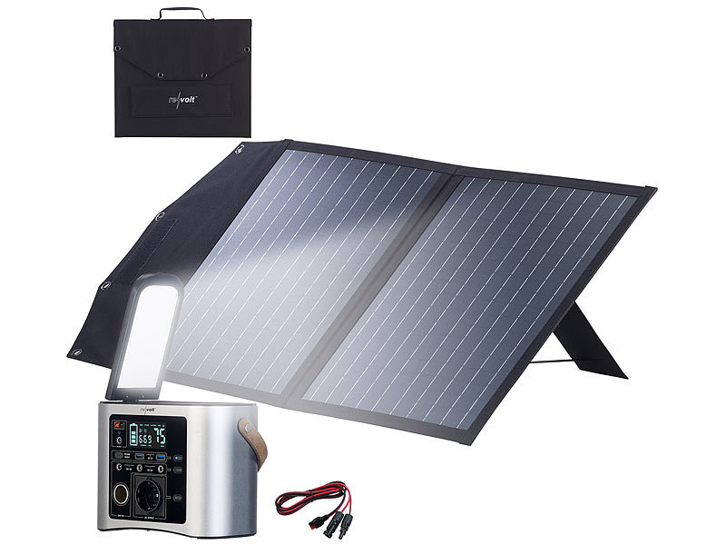 revolt Powerstation & Solar-Generator mit 50-W-Solarpanel, 333 Wh, 300 W