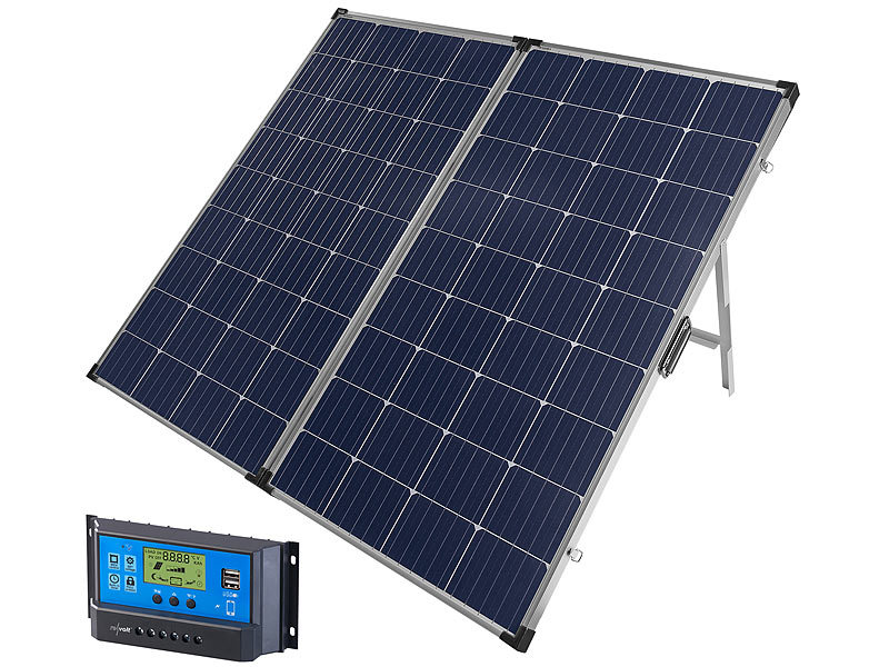 ; 2in1-Solar-Generatoren & Powerbanks, mit externer Solarzelle 