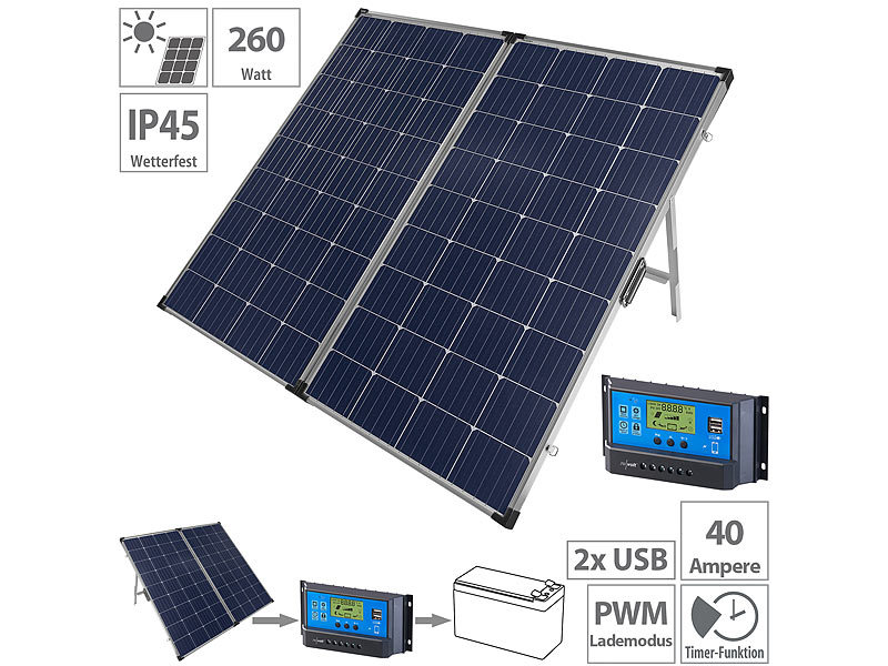 ; 2in1-Hochleistungsakkus & Solar-Generatoren, Solarpanels faltbar 