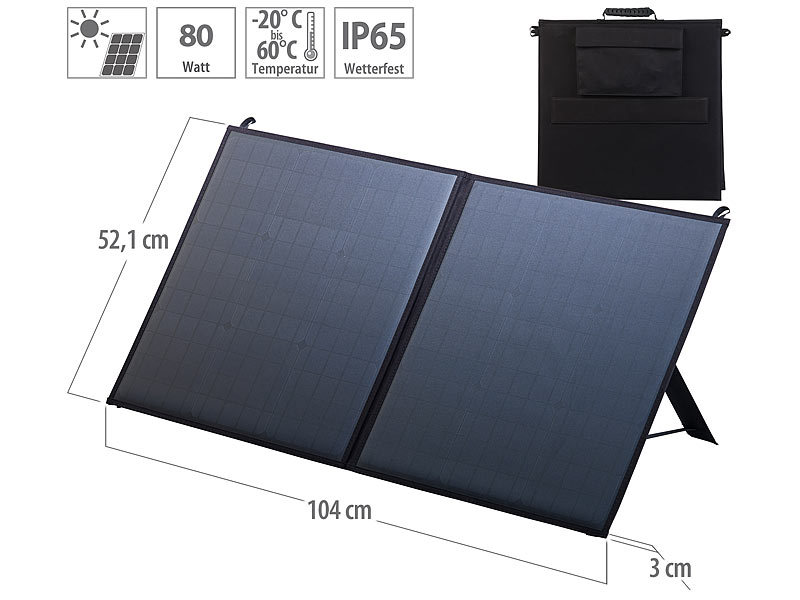 ; 2in1-Solar-Generatoren & Powerbanks, mit externer Solarzelle 