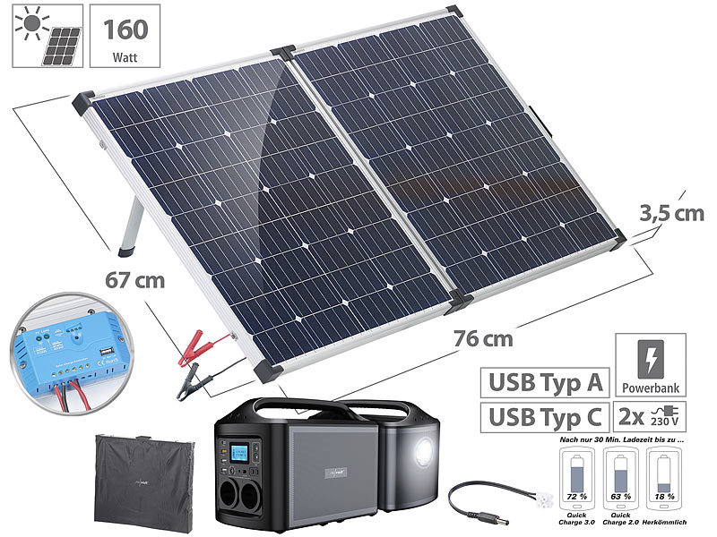 ; Solarpanels, 2in1-Hochleistungsakkus & Solar-Generatoren 