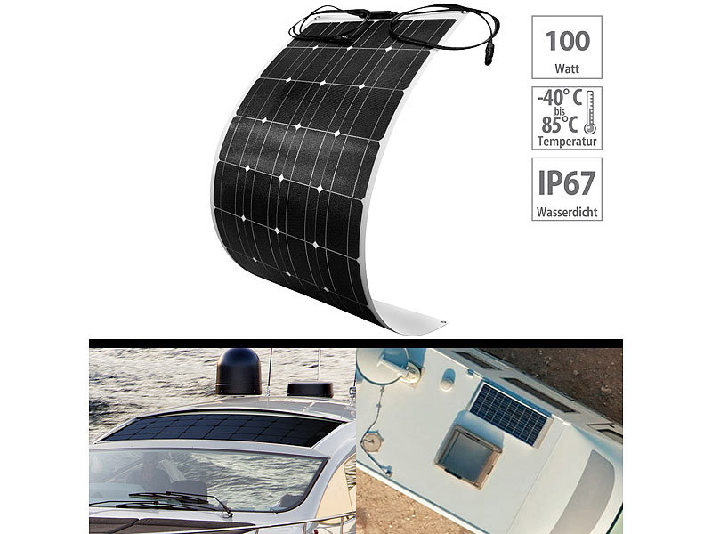 ; Solarpanels faltbar, Solaranlagen-Set: Mikro-Inverter mit MPPT-Regler und Solarpanel 