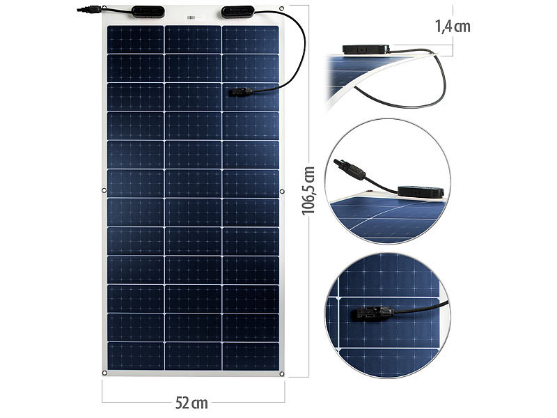 ; Solarpanels faltbar, Solaranlagen-Set: Mikro-Inverter mit MPPT-Regler und Solarpanel 