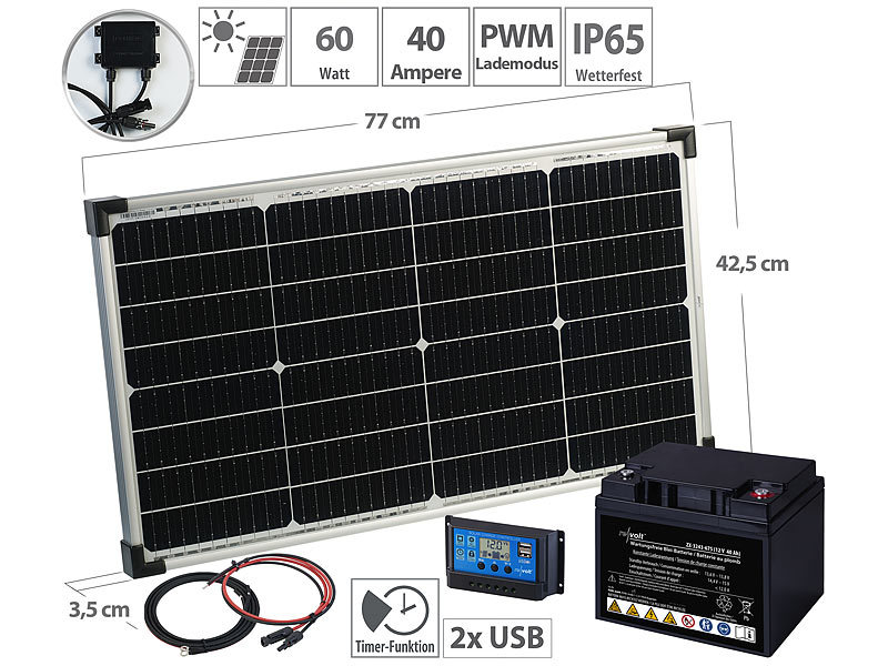 ; Solaranlagen-Set: Mikro-Inverter mit MPPT-Regler und Solarpanel, Solarpanels faltbarSolarpanels 