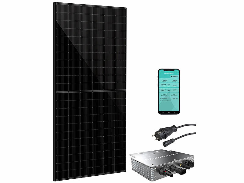 revolt 410W (1x410W) Steckerfertige Balkonsolaranlage + 350W Wechselrichter