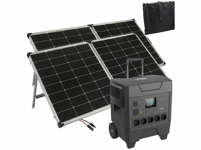 ; Solarpanels faltbar, Solaranlagen-Set: Mikro-Inverter mit MPPT-Regler und Solarpanel 