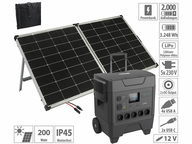 ; Solarpanels faltbar, Solaranlagen-Set: Mikro-Inverter mit MPPT-Regler und Solarpanel 