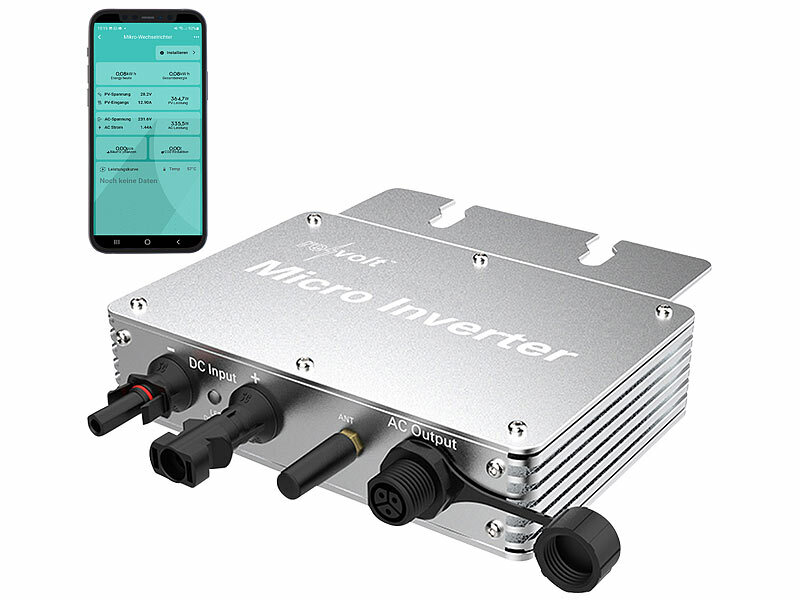 ; WLAN-Mikroinverter für Solarmodule mit MPPT und App WLAN-Mikroinverter für Solarmodule mit MPPT und App 