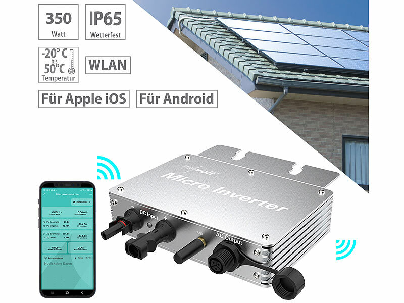 ; WLAN-Mikroinverter für Solarmodule mit MPPT und App WLAN-Mikroinverter für Solarmodule mit MPPT und App 