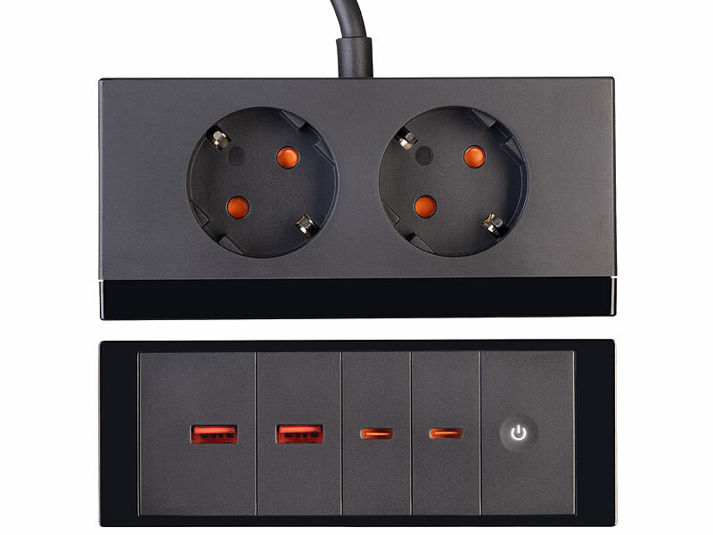 ; Steckdosenleisten einzeln schaltbar, Einbau-Steckdosenleisten mit USB-Lade-Buchsen Steckdosenleisten einzeln schaltbar, Einbau-Steckdosenleisten mit USB-Lade-Buchsen Steckdosenleisten einzeln schaltbar, Einbau-Steckdosenleisten mit USB-Lade-Buchsen 