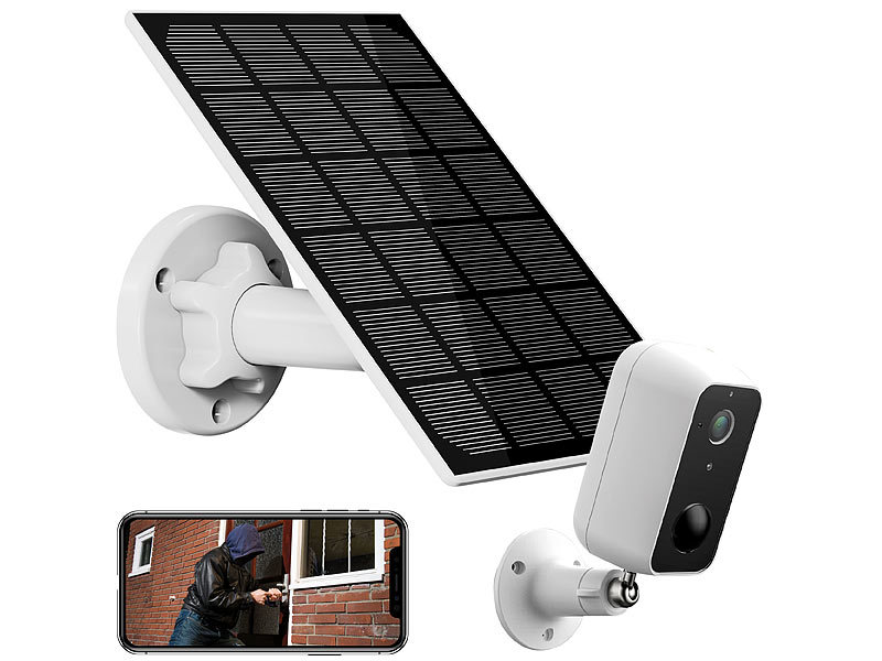 ; Solarpanele mit Micro-USB-Anschluss für Akku-Überwachungskameras 