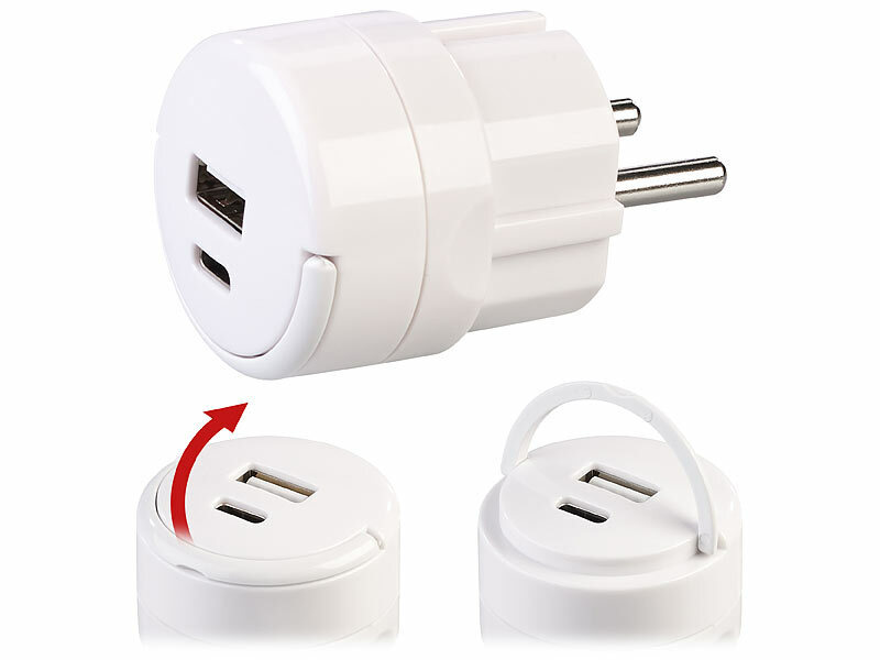 revolt 4er-Set Doppel-USB-Netzteile mit USB-C PD und USB-A QC 3.0, 20 Watt