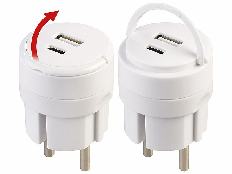 revolt Kompaktes Doppel-USB-Netzteil mit USB-C PD und USB-A QC 3.0, 20 Watt