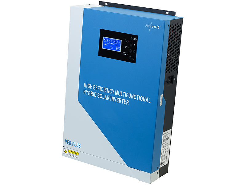 revolt PV-Wechselrichter Hybrid: Off-Grid+Solar-Inverter + WLAN-Modul,  3.500 W, 100 A, MPPT-Laderegler (MPPT Hybrid Wechselrichter, Inverter für  Solaranlage) : : Gewerbe, Industrie & Wissenschaft