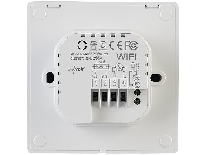 revolt WLAN-Steckdosen-Thermostat für 2 Geräte, Sensor, App