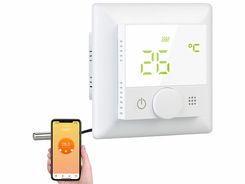 revolt 4er-Set WLAN-Fußbodenheizungs-Thermostat. Sprachsteuerung, App, weiß