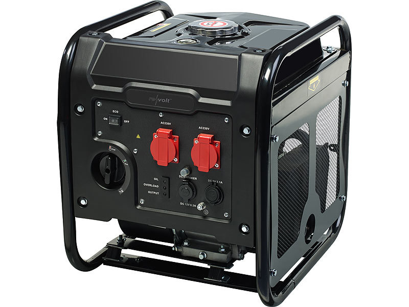 revolt Benzin-Inverter-Generator, 3.800 W, 2x 230 V, 1x 12 V, 2x USB, 12 l