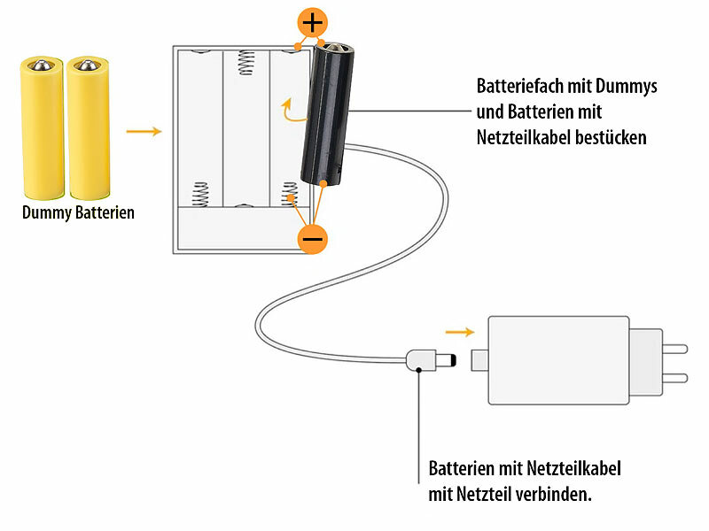 revolt Batterie Netzteil: 2er-Set Universal-USB-Batterie-Adapter