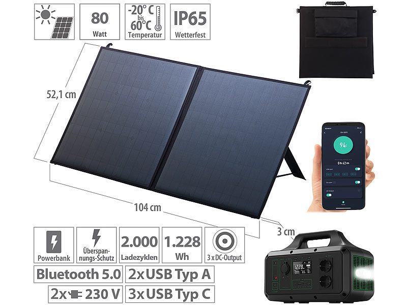 ; 2in1-Hochleistungsakkus & Solar-Generatoren, Solarpanels 